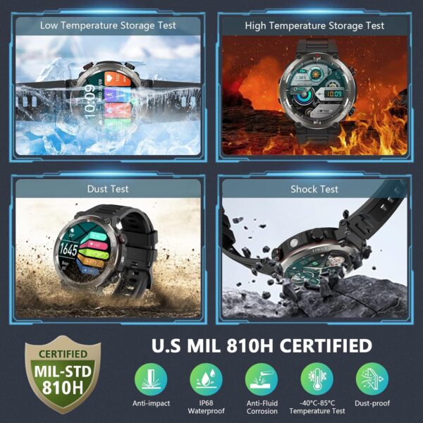 Military Smart Watch: 100-Day Battery, LED & Compass - Image 4