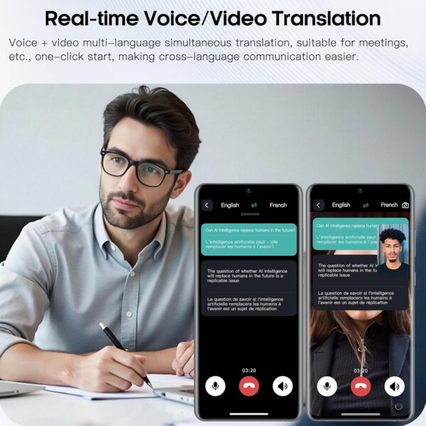 AI Translation Smart Glasses: 160 Languages, Blue Light Blocking - Image 2