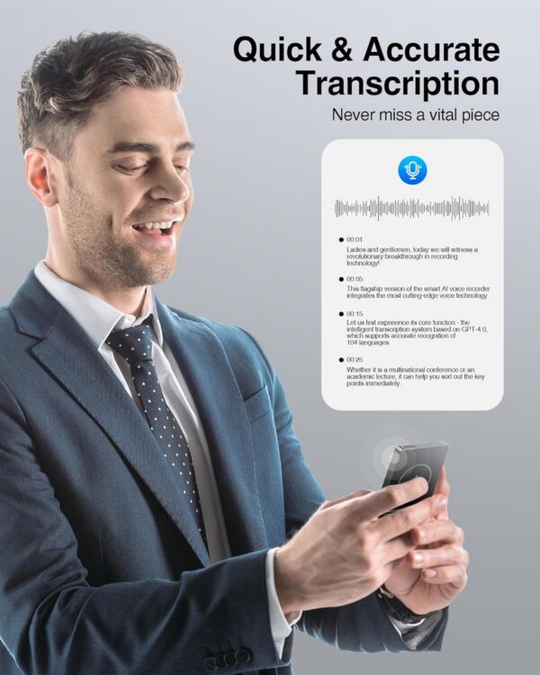 Powerextra AI Voice Recorder+ 64GB, 36hr Recording - Image 9